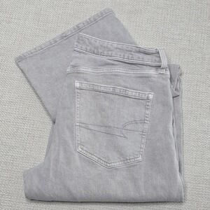 American Eagle Stovepipe Jeans Women's Size 12 Light Gray Straight Leg Stretch